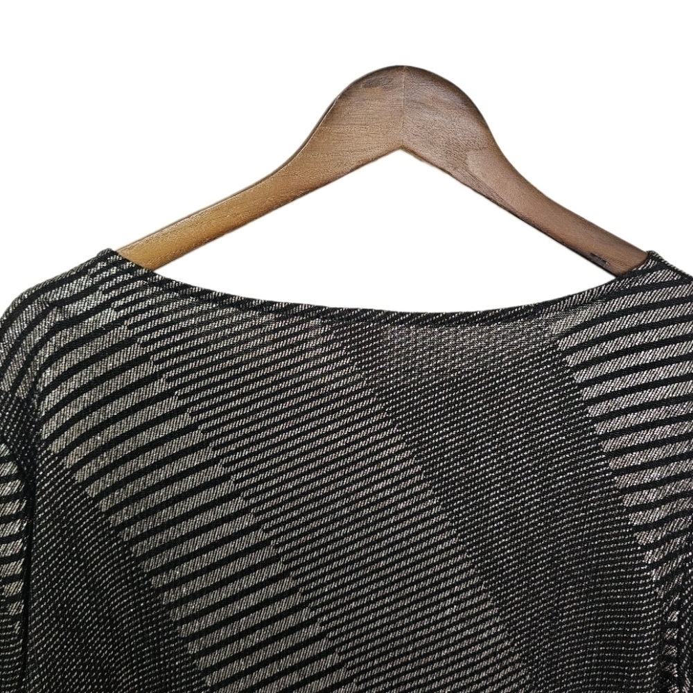 Chico's Longline metallic black 3/4 sleeve size large - Picture 5 of 10